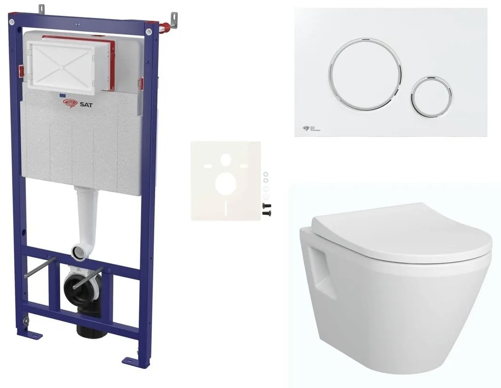 Cenovo zvýhodnený závesný WC set SAT do ľahkých stien / predstenová montáž + WC Vitra Integra SIKOSSINTRE70K