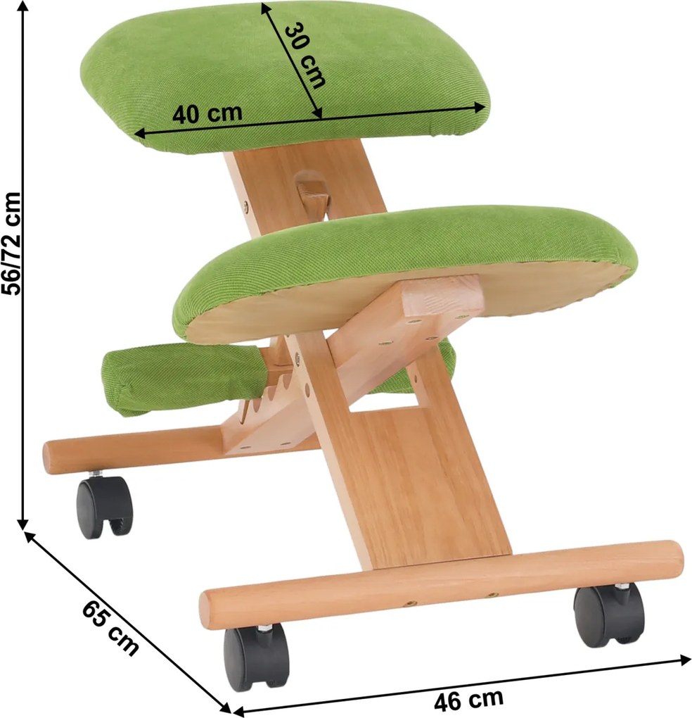 Kondela Ergonomická kľakačka, zelená/buk, GROCO