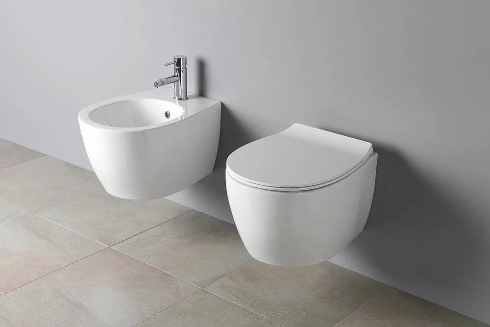 ISVEA SENTIMENTI, závesná WC misa, Rimless, 36x51cm, biela, 10AR02012