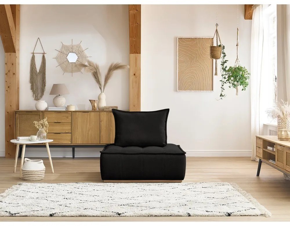 Čierne ženilkové kreslo Elisa – Bobochic Paris