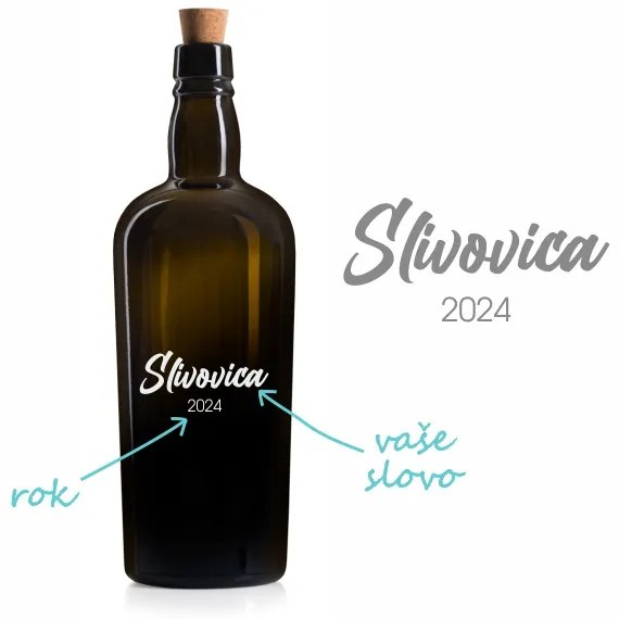 Pieskovaná fľaša DOUGLAS Slivovice 0,7 l