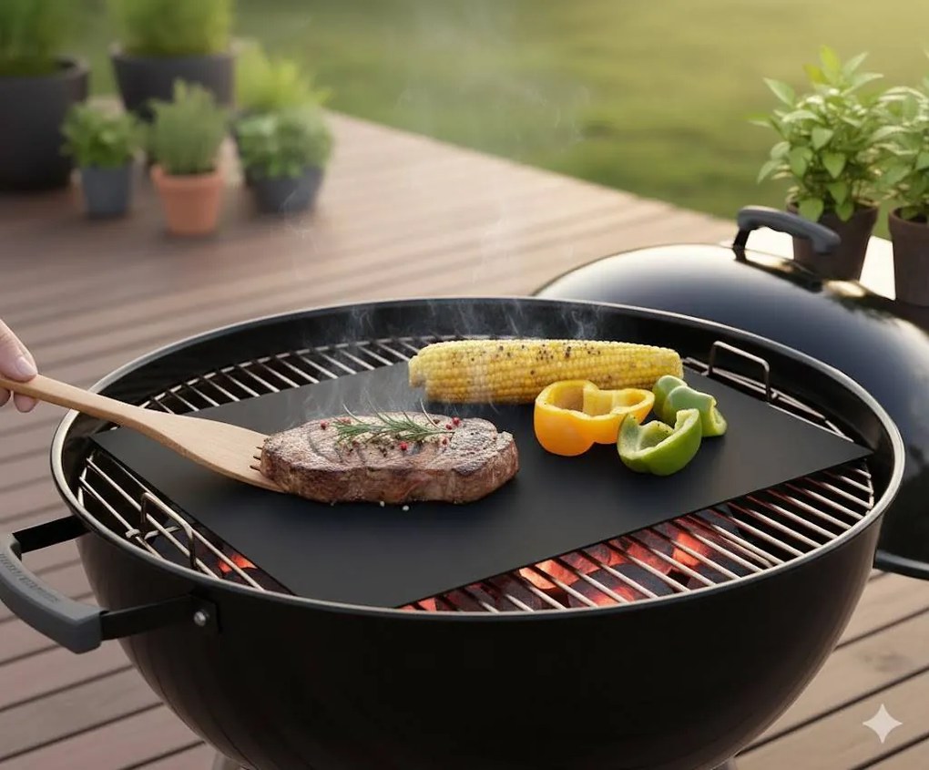 Nepriľnavá grilovacia podložka BestBerg BBBQ-10GM / čierna