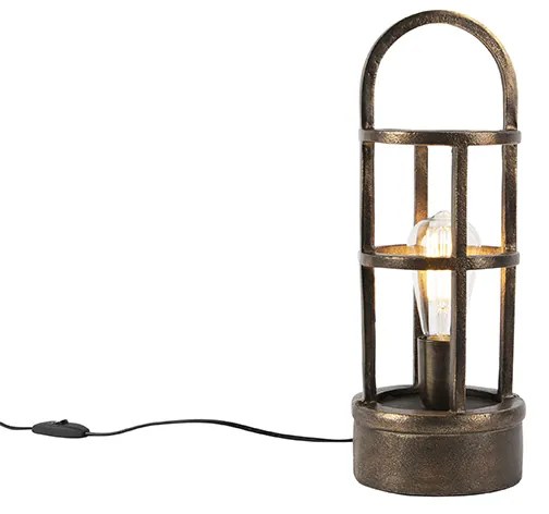 Stolná lampa v štýle art deco bronzová 41 cm - Kevie