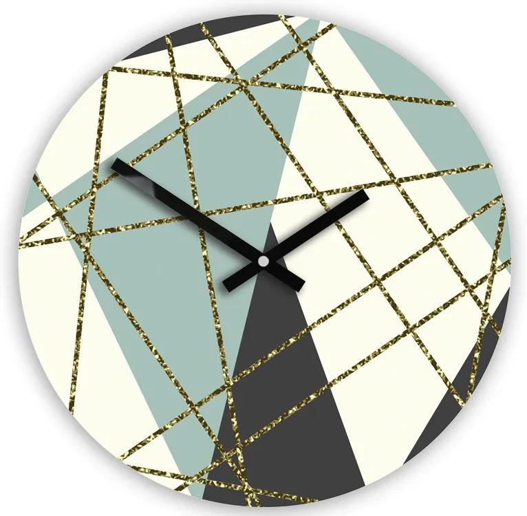 Mazur Nástenné hodiny Geometric modro-biele