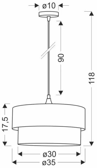 Luster na lanku SOLANTO 1xE27/60W/230V zelená/čierna