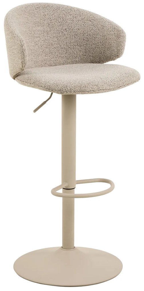 NELA Béžová Latte (tkanina Monza 60 FR) / béžová noha – OTOČNÁ, ČALÚNENÁ BAROVÁ STOLIČKA DO KUCHYNE, REŠTAURÁCIE