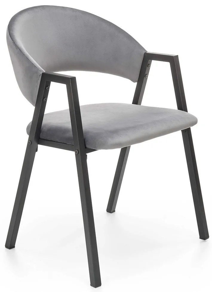 Jedálenská stolička Zayne, sivá / čierna