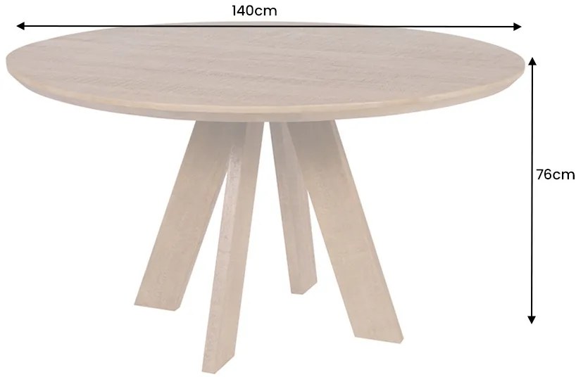 Okrúhly jedálenský stôl Eglantine 140 cm hnedé mango