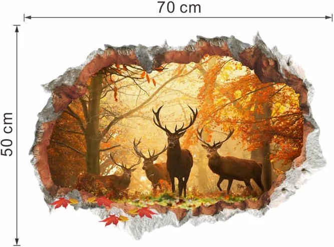 Samolepka na stenu "Jelene" 70x50 cm