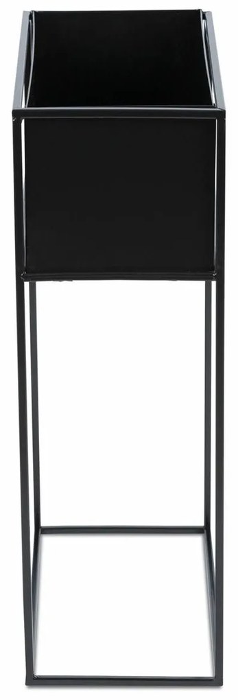 KOVOVÝ KVETINÁČ SO STOJANOM RECT 70X24X44 CM ČIERNA