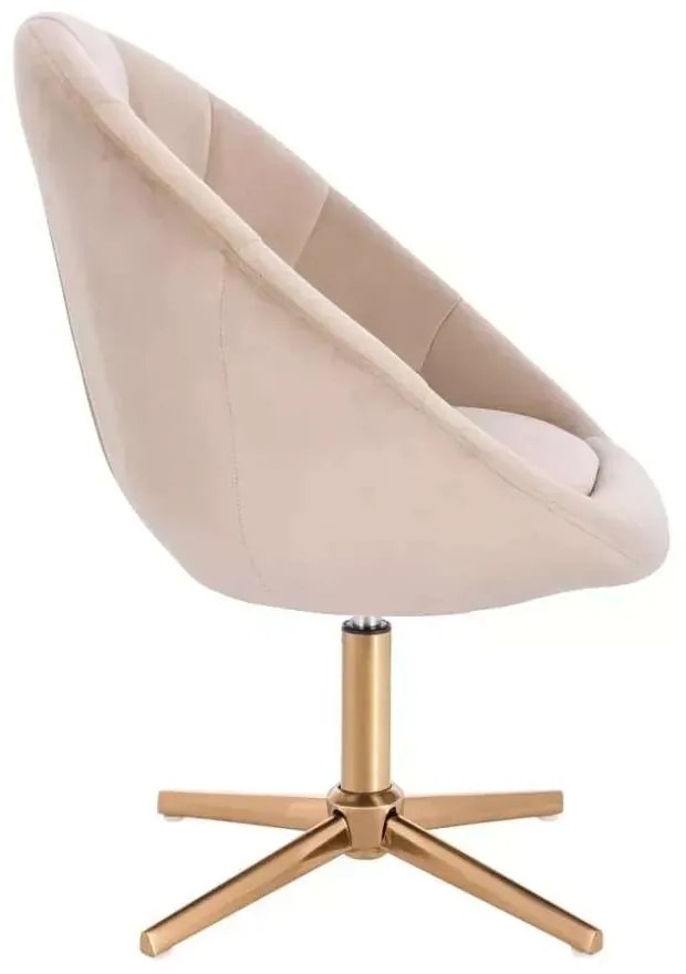 LuxuryForm DESIGN Kreslo VERA VELUR na zlatom kríži - latte