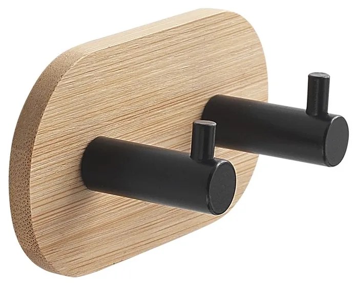 Gedy Gedy, HIMALAYA dvojháčik samolepiaci, guľatý, čierna/bambus, 1127