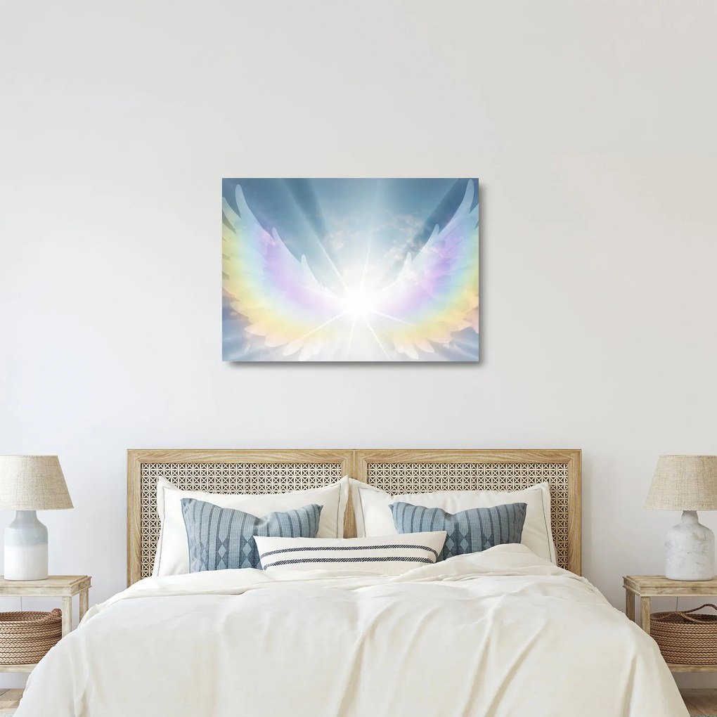 Sklenený obraz - Anjelská aura (70x50 cm)