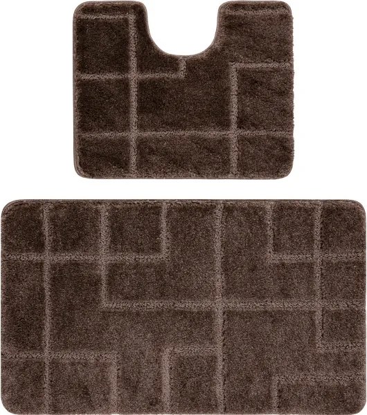 Sada kúpeľňových koberčekov SUPREME LINES línie, hnedá