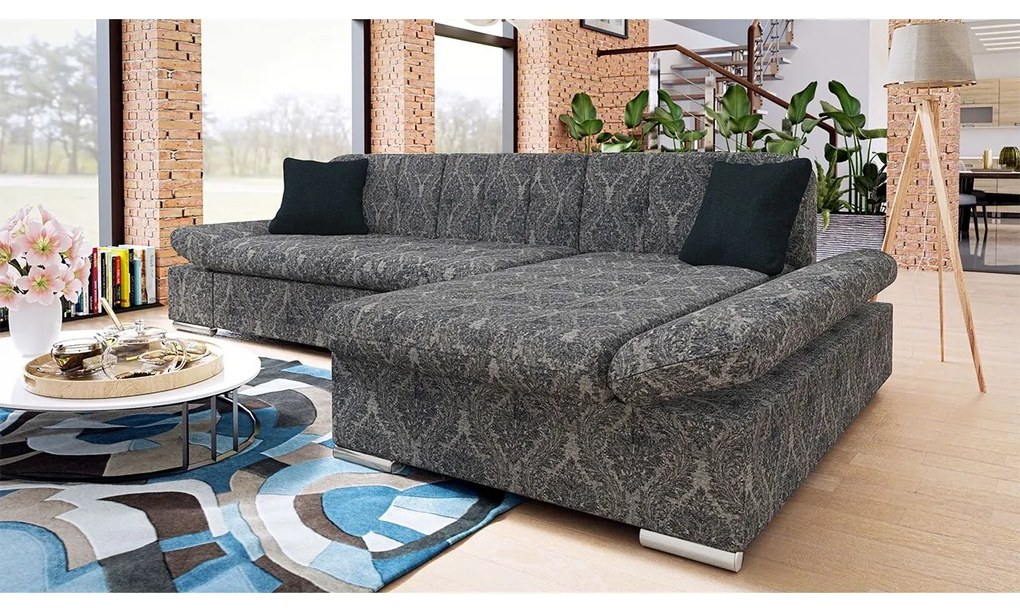Rohová rozkladacia sedacia súprava Laviva Premium, Dostupné poťahy: Magic Velvet 2216 + Magic Velvet 2216 + Senegal 818, Strana: ľavá