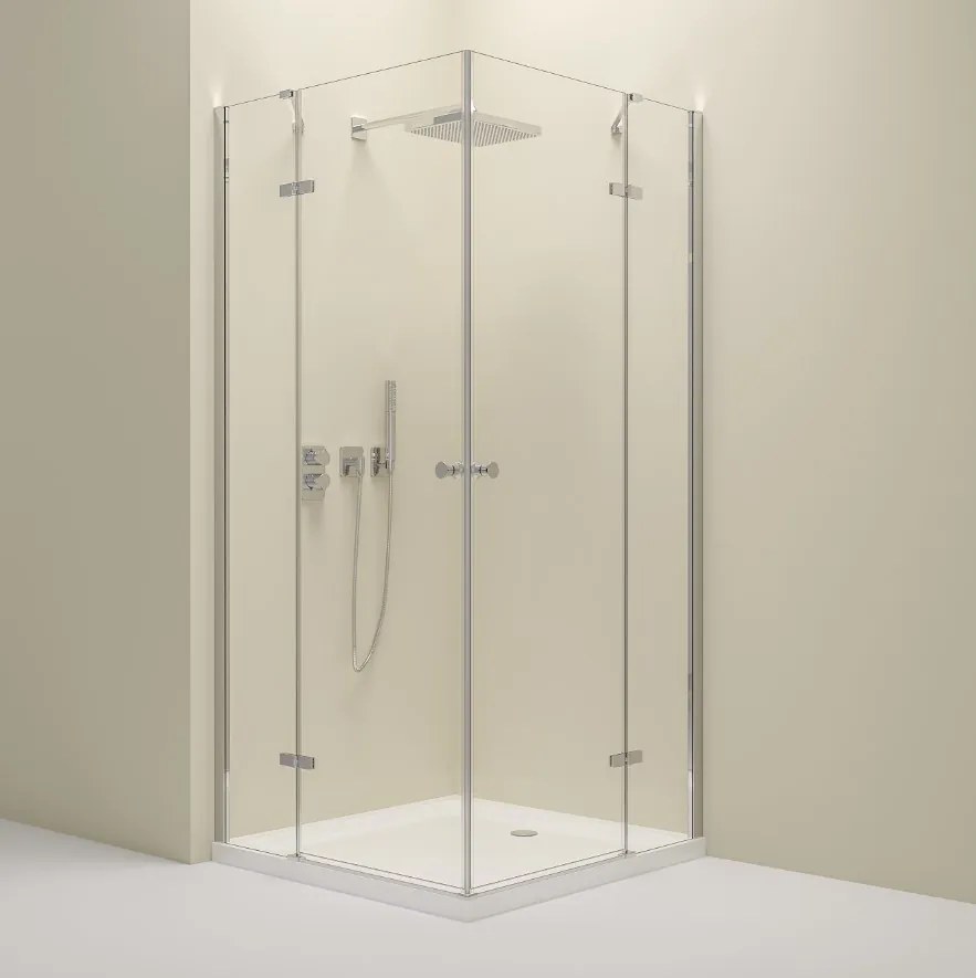 Erga Bern Double, sprchový kút s 2-krídlovými dverami 90(dvere) x 100(dvere) x 195 cm, 6mm číre sklo, chrómový profil, ERG-V02-BERN-D090D100-CL-CR