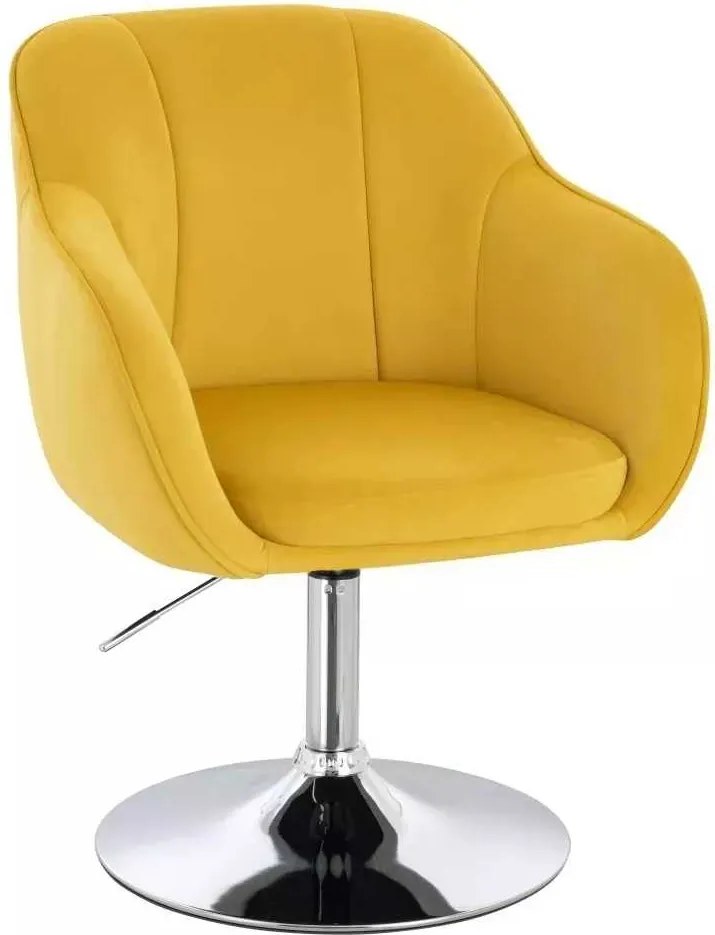LuxuryForm DESIGN Stolička AVOLA VELUR na striebornom tanieri - žltá