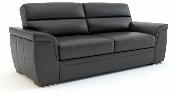 Kožená pohovka ROSSO, čierna (Genisia 910)