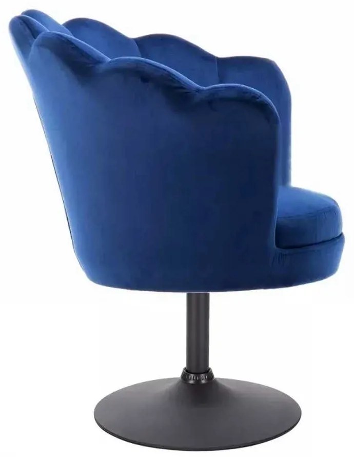 LuxuryForm DESIGN Kreslo FREY VELUR na čiernom tanieri - modré