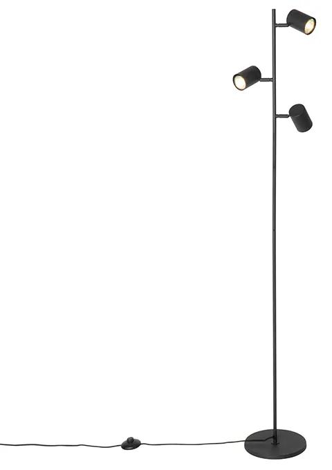 Moderná stojanová lampa čierna 3 -svetelná - Jeana