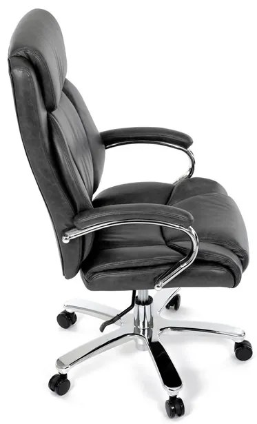 Kancelárske kreslo RYZAR — ekokoža, sivá, nosnosť 150 kg