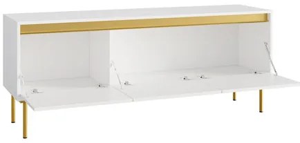 TV stolík/skrinka Gllane 3D, Farby: čierna / čierna + zlatá