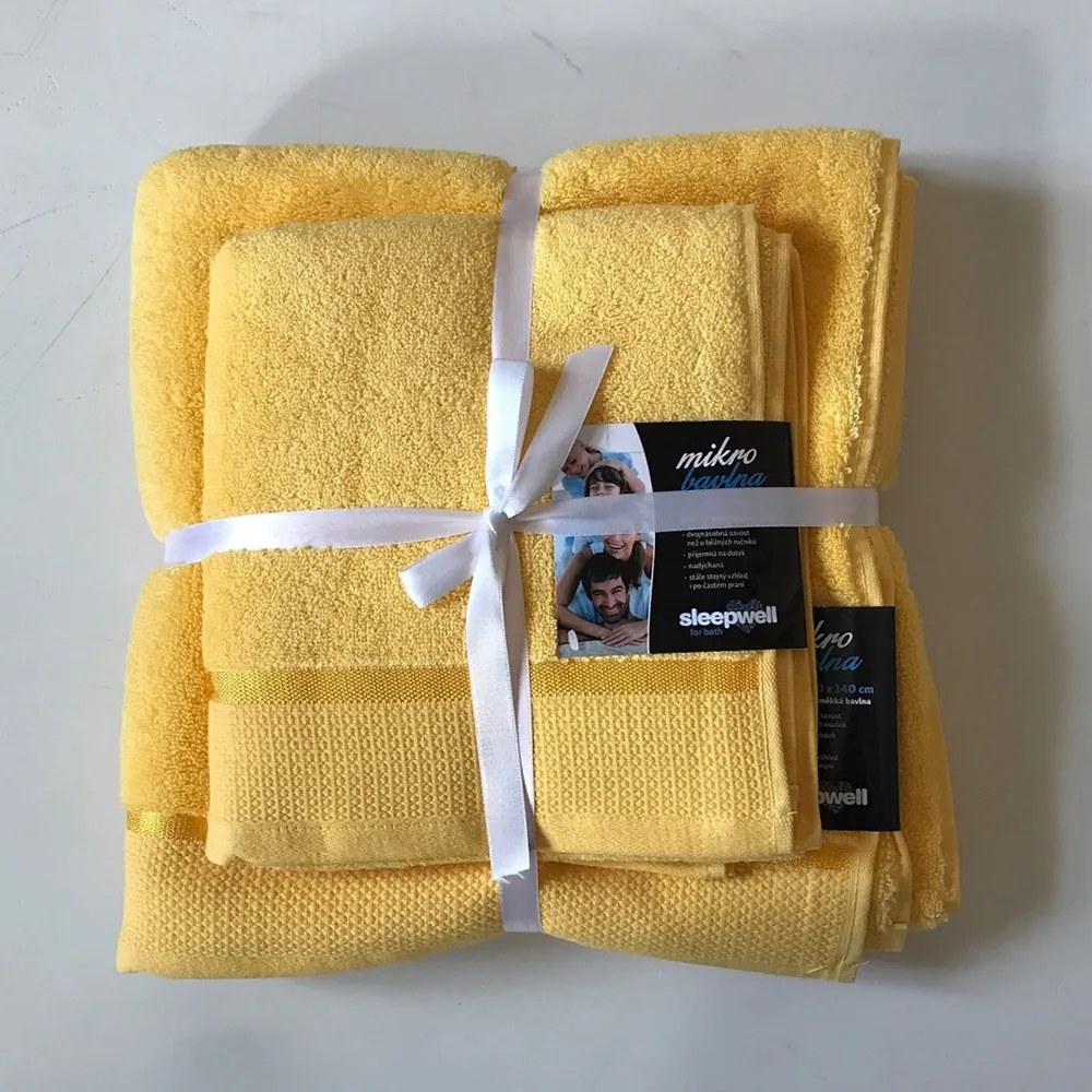 Darčeková súprava uterákov mikrobavlna žltá žlutá