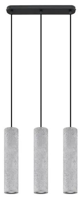 Sollux SL.0655 - Luster na lanku LUVO 3xGU10/40W/230V betón/čierna