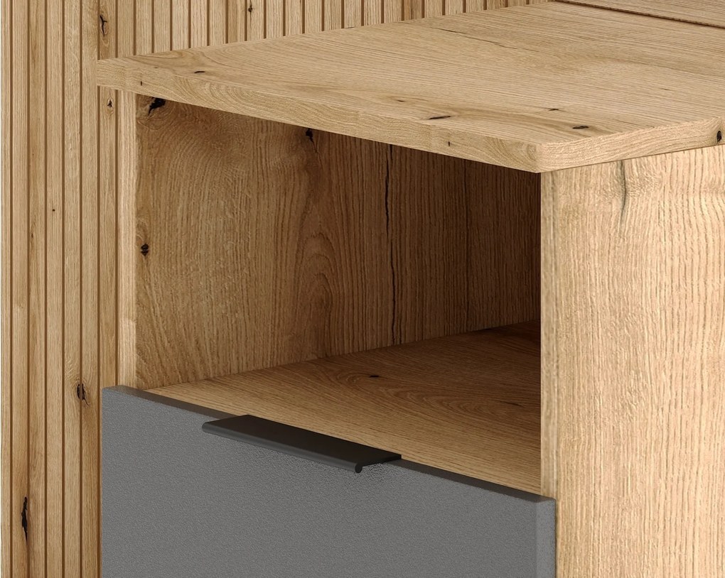 Předsíňová stěna Nordic 100 cm dub Evoke/grafit