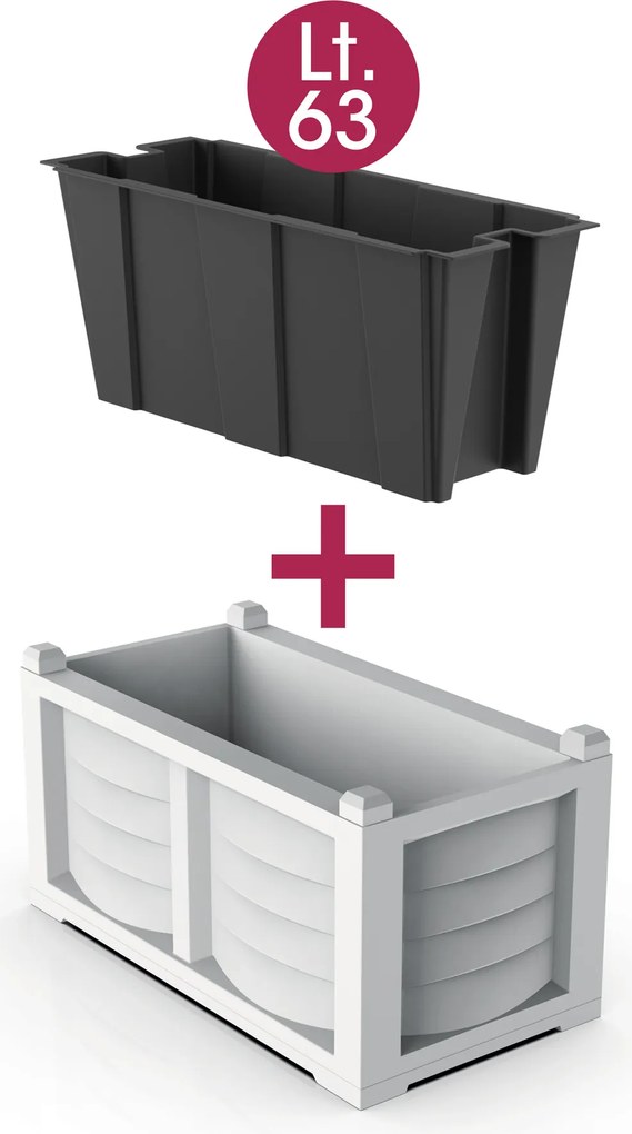 BAMA Set hrantík s vnútornou nádobou ARREDO, farba biela