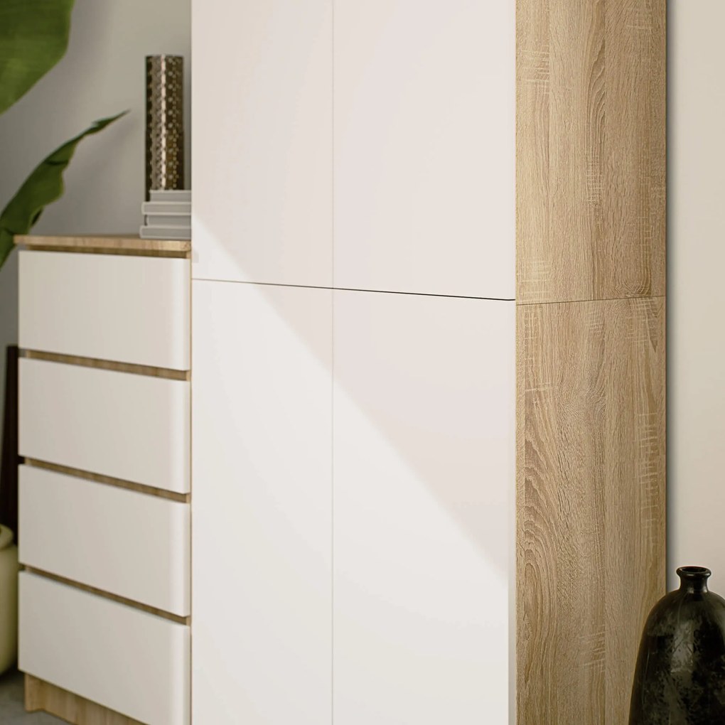 Skriňa Rexa III 80 cm dub sonoma/biela