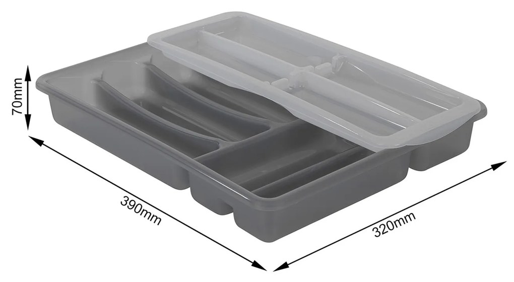 Rotho Organizér do šuplíku, příborník dvoupatrový KLASIK 32 x 39 cm