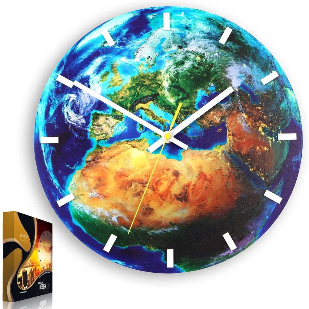 Nástenné hodiny Globe modré