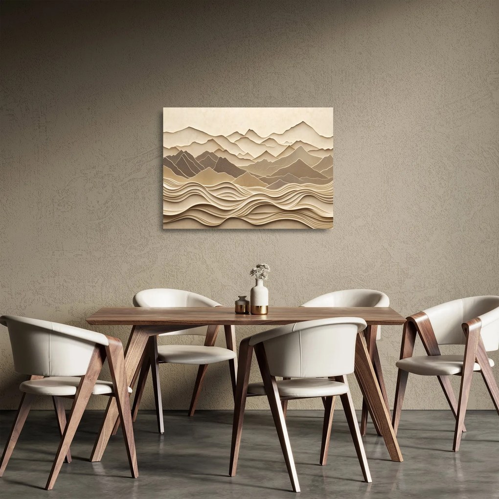 Sklenený obraz - 3D línia hôr (70x50 cm)