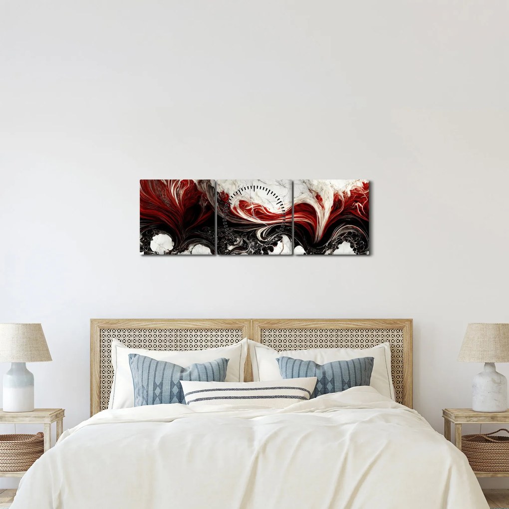 Obraz - Moderné abstrakcie (s hodinami) (90x30 cm)