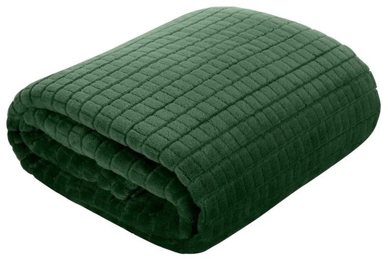 EUROFIRANY Nadýchaná a veľmi mäkká prikrývka z mikroflísu 170 cm x 210 cm tmavozelená 100 % polyester Varianta: 352563