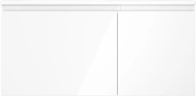 Mexen Orio, kúpeľňová skrinka 100 cm s umývadlom Otis vľavo, 1S, 1D, biela lesklá, 91A13-10047-3-BBFF00-W18L00