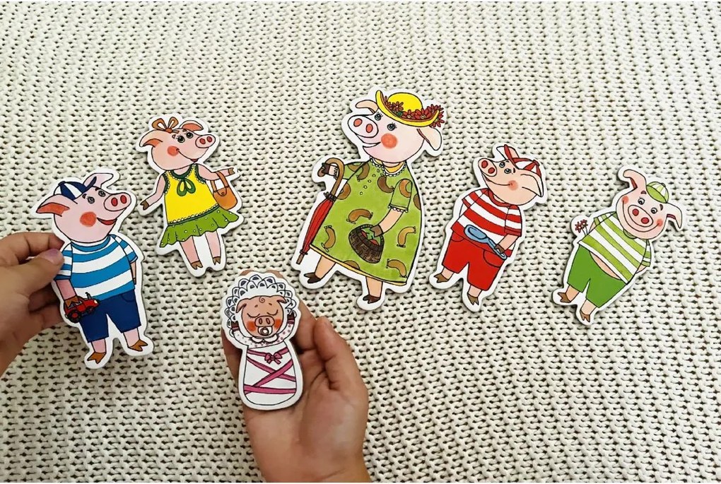 MARIONETINO – O troch prasiatkach – bábky 6 ks