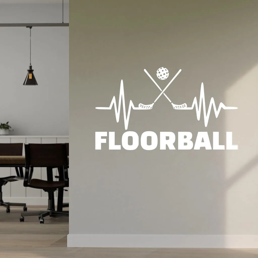 Veselá Stena Samolepka na stenu na stenu Floorball Farba: černá