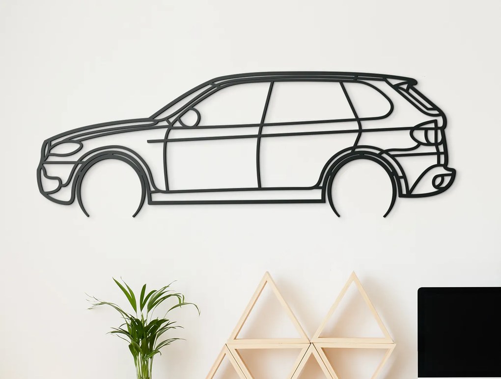 drevko Dekorácia na stenu BMW X5 E70 Rozmer obrazu: 30 x 86 cm, Farba dekorácie: Čierna
