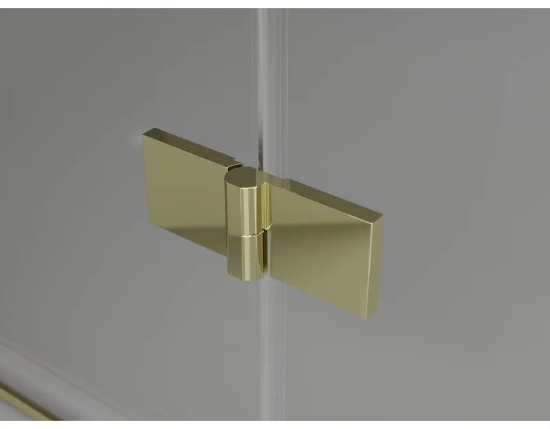 Mexen, Mexen Lunar pravé otočné sprchové dvere 130 cm, transparentné, zlaté - 834-130-000-50-00-P