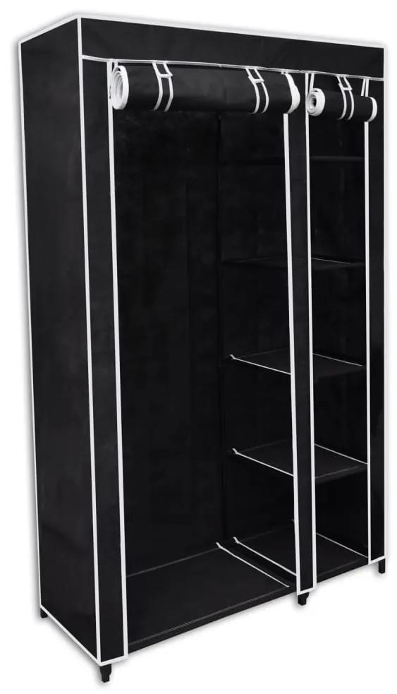 vidaXL Skladací šatník, čierny 110 x 45 x 175 cm