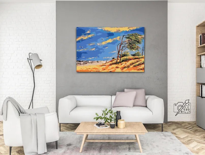Gario Maľovanie podľa čísel Opustená pláž Rozmery: 80 x 60 cm, Rámovanie: S vnútorným rámom