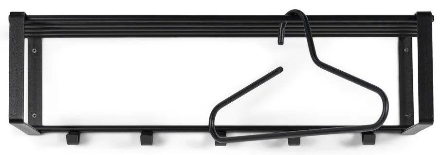 Čierny kovový nástenný vešiak s poličkou 70 cm Rex – Spinder Design