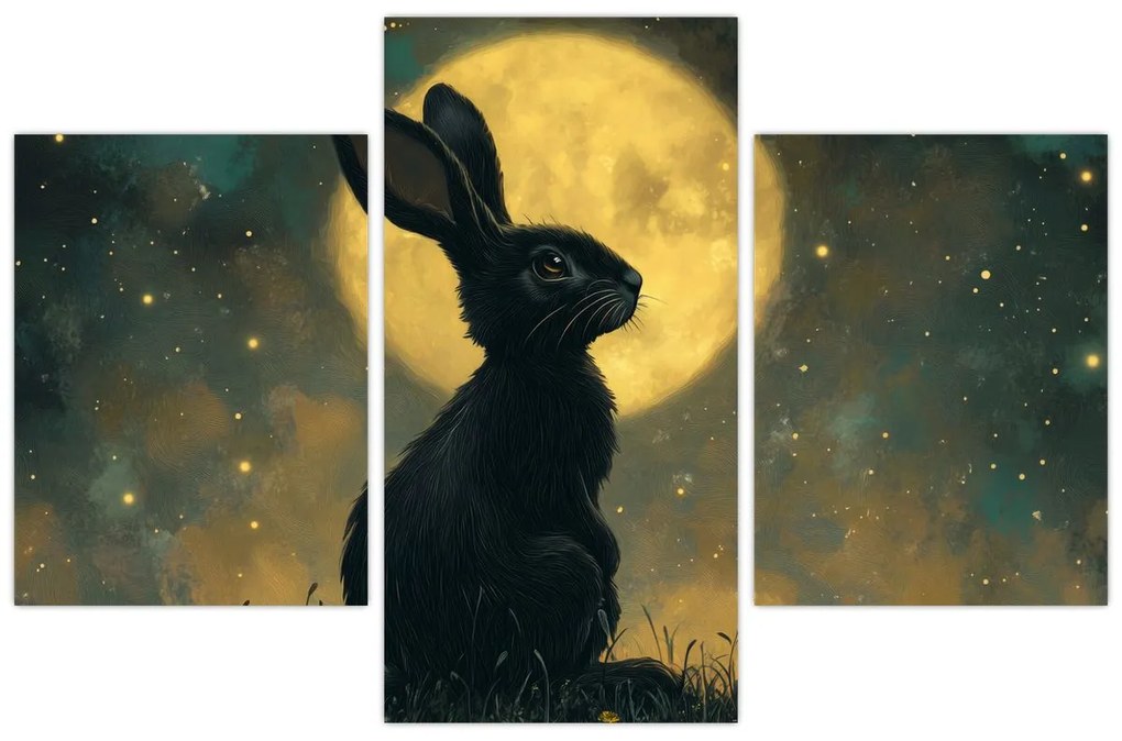 Obraz - Zajac s mesiacom (90x60 cm)