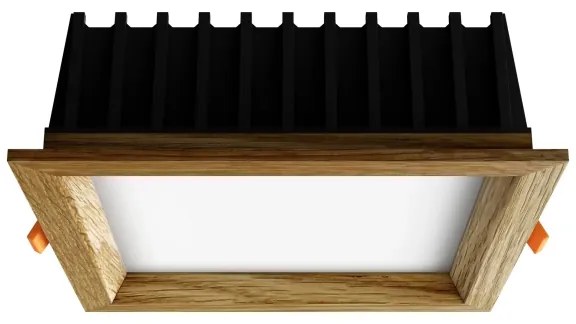 APLED - LED Podhľadové SQUARE WOODLINE LED/12W/230V 3000K 17x17 cm dub masív