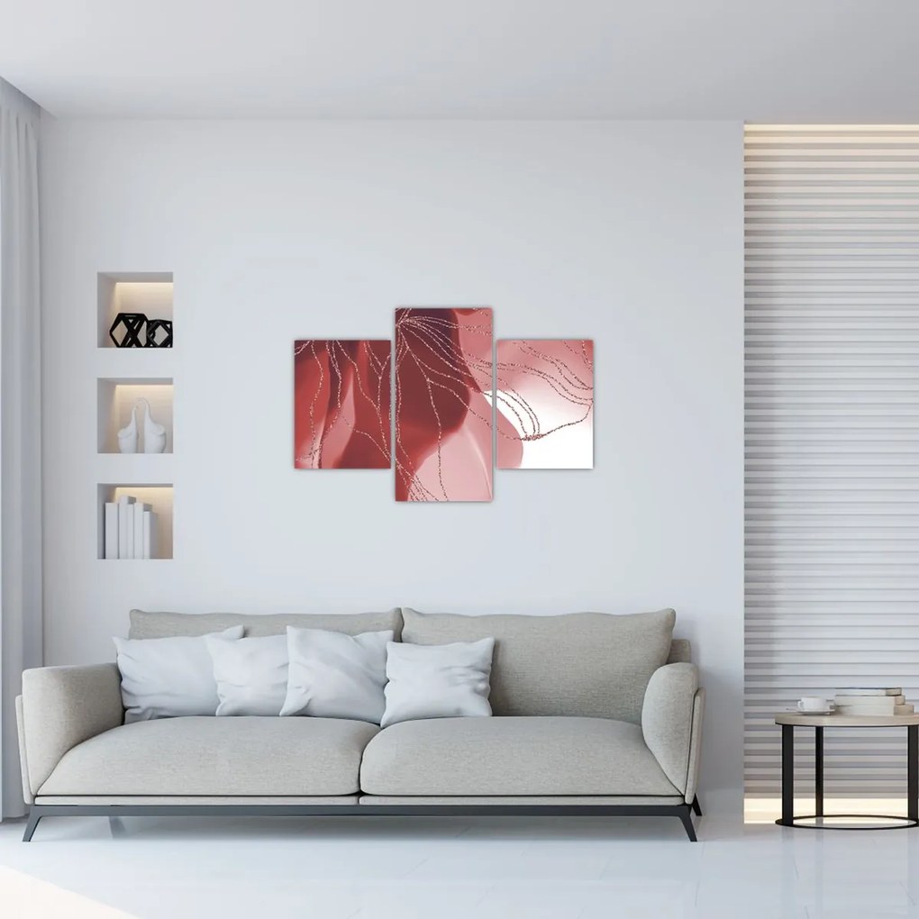Obraz - Červená abstraktná kvetina N⁰1 (90x60 cm)