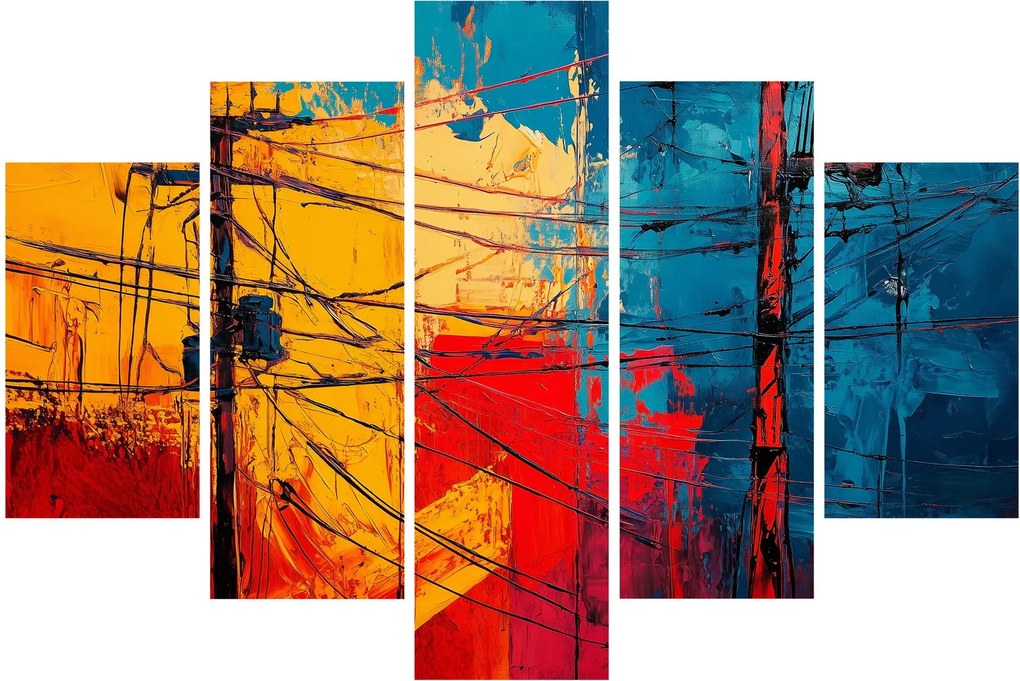 Obraz - Abstraktné elektrické vedenie (150x105 cm)