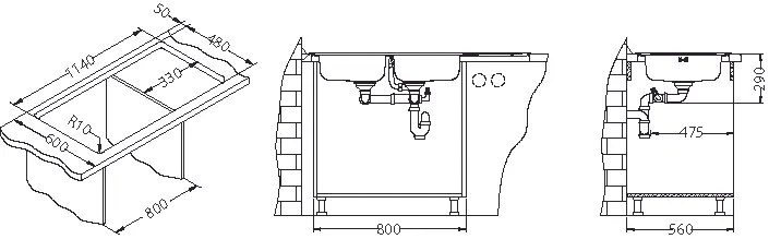 ALVEUS CZ LINE 100 MAXIM I 1160x500x190 mm