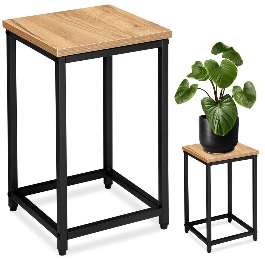 Kvetinový stojan Loft Arben 40 cm čierny/dub Craft